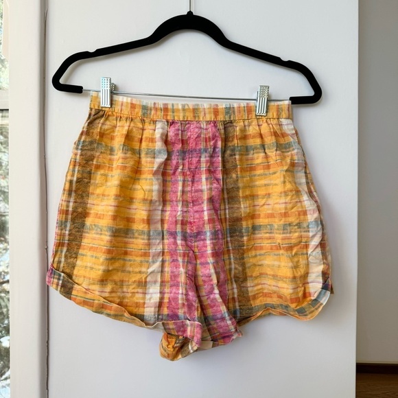 NWT Maggie May Set Two Piece Matching Shorts Set Gingham Plaid Print Pink - Picture 14 of 16